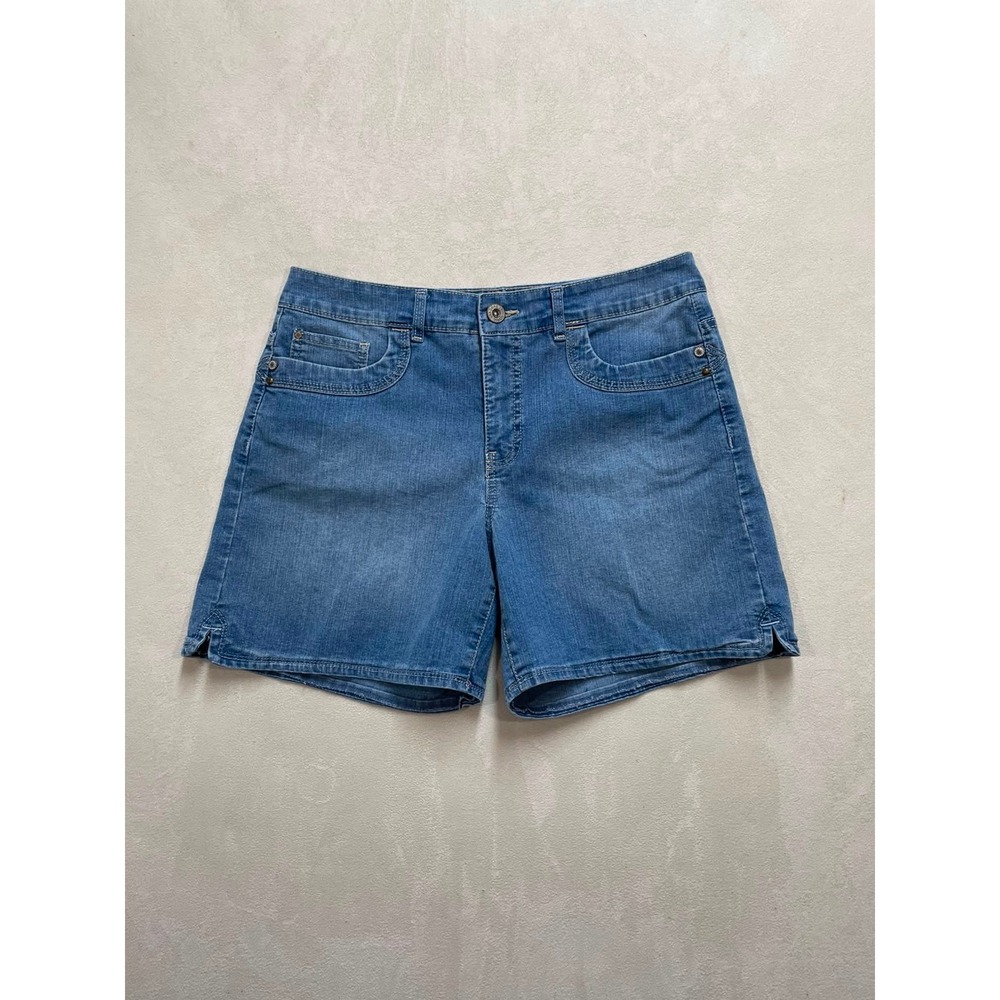 Gloria Vanderbilt The Perfect Fit Denim Shorts Womens 10 Stretch Medium Wash